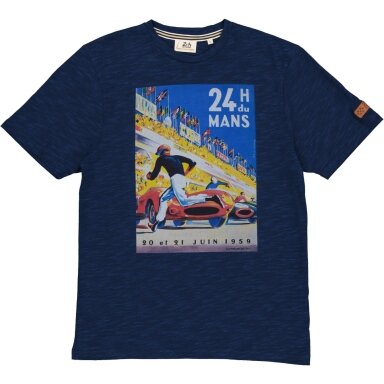 24H DU MANS Plakatas 1959 Mėlyni vyriški marškinėliai