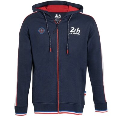 24H DU MANS Racing Blue megztinis su užtrauktuku su gobtuvu vyrams 24H24_SWH_RAC