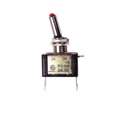 2 padėčių įjungimo/išjungimo jungiklis, 12 V, 25 A, su raudonu LED indikatoriumi 2 padėčių įjungimo/išjungimo jungiklis, 12 V, 25 A, su raudonu LED indikatoriumi