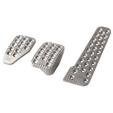 3 OMP smėliasrovės aliuminio pedalų rinkinys, stabdys 60 x 100 mm / akceleratorius 60 x 210 mm