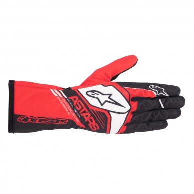 ALPINESTARS Tech-1 K Race V2 korporatyvinės juodos/raudonos pirštinės