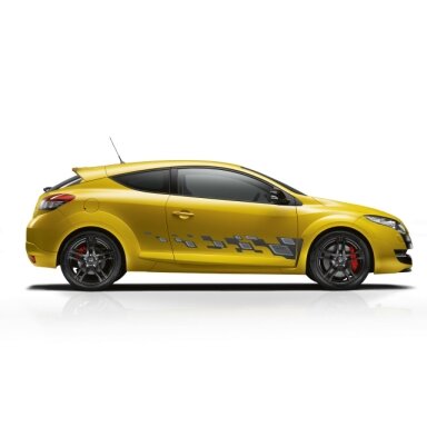 Antracito pilkos spalvos languotas lipdukas, skirtas „Megane III R.S.“.