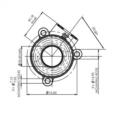 AP RACING CP6859 sankabos imtuvas Ø 54 mm – išorinis guolis – 18 mm eiga 1