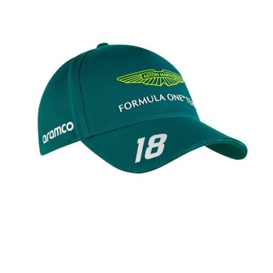 Žalia ASTON MARTIN komandos vairuotojo Lance Stroll kepurė