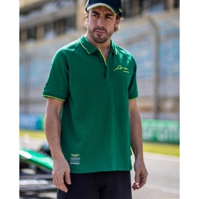 ASTON MARTIN Fernando Alonso KIMOA žalia polo marškinėliai vyrams 4