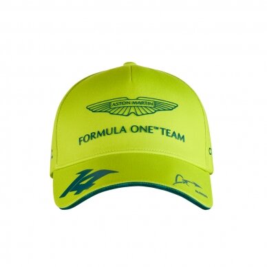 ASTON MARTIN komandos vairuotojas Fernando Alonso geltona kepurė 2
