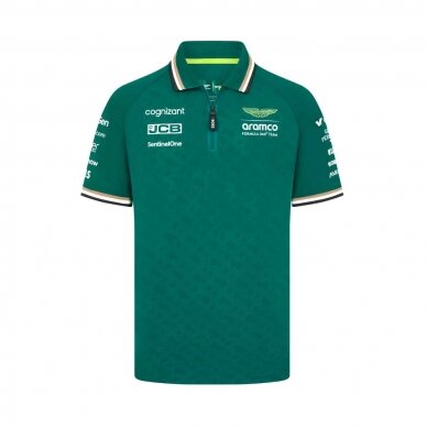 ASTON MARTIN Team Žali polo marškinėliai vyrams ASM24_PLH_TEA