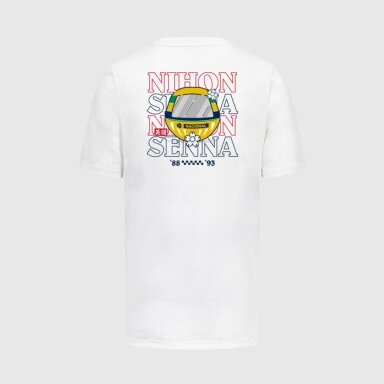 AYRTON SENNA Japan balti marškinėliai vyrams