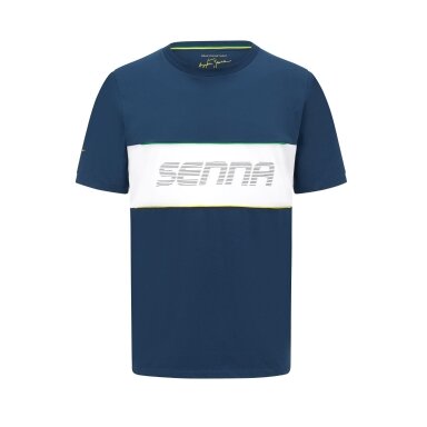 AYRTON SENNA mėlyna lenktyninė marškinėliai vyrams