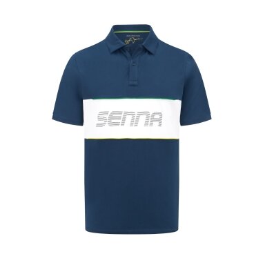 AYRTON SENNA mėlyna polo marškinėliai vyrams