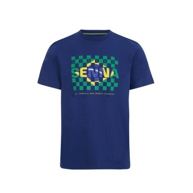 AYRTON SENNA Mėlynosios vėliavos marškinėliai vyrams