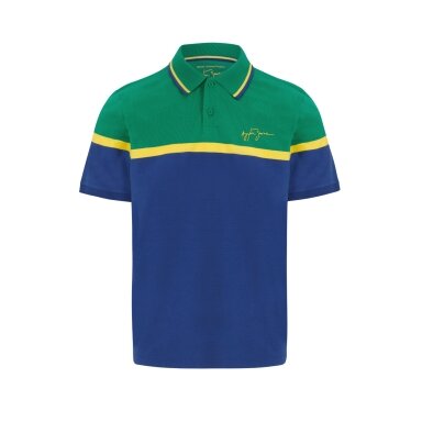 AYRTON SENNA mėlyna dryžuota polo marškinėliai vyrams