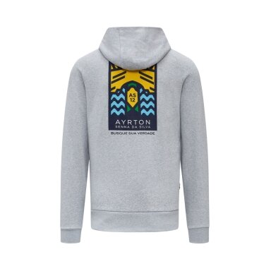 AYRTON SENNA Sezoninis Graphic pilkas vyriškas gobtuvas