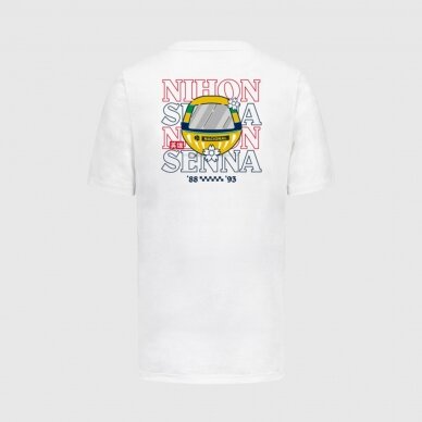 AYRTON SENNA Japan balti marškinėliai vyrams 1 AYRTON SENNA Japan balti marškinėliai vyrams 1
