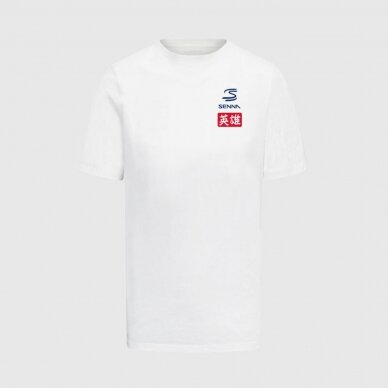 AYRTON SENNA Japan balti marškinėliai vyrams AYRTON SENNA Japan balti marškinėliai vyrams