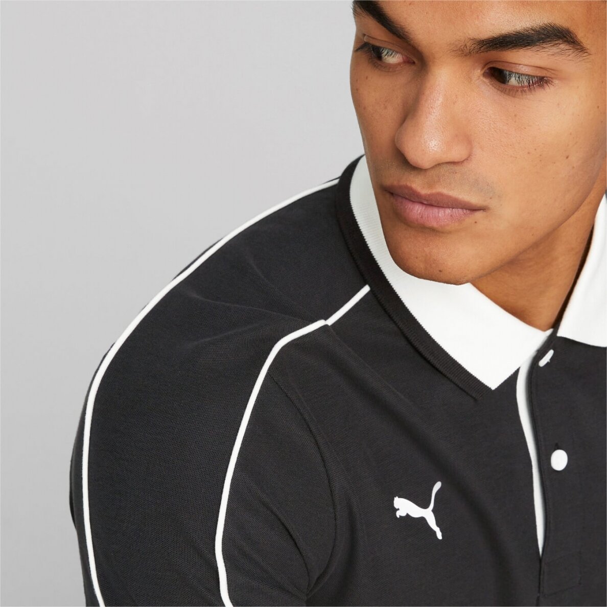 Juoda BMW MOTORSPORT PUMA polo marškinėliai vyrams 5