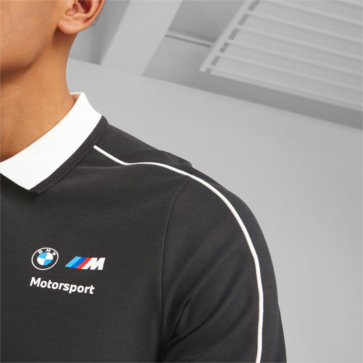 Juoda BMW MOTORSPORT PUMA polo marškinėliai vyrams 6