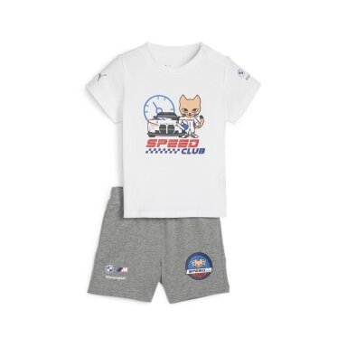 BMW MOTORSPORT Puma balta marškinėlių ir šortų komplektas vaikams PUM24_SET_SPE