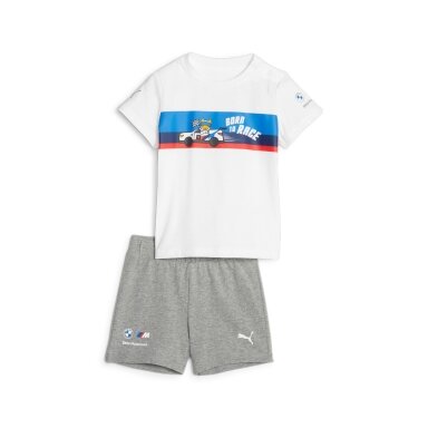 BMW MOTORSPORT PUMA MMS balta marškinėlių ir šortų komplektas vaikams