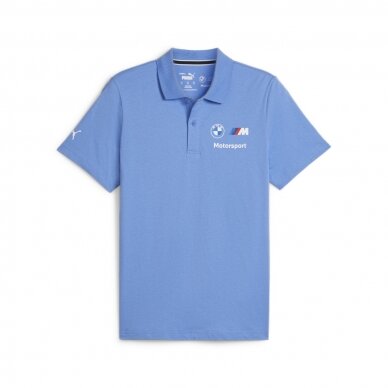 BMW MOTORSPORT Puma Essential mėlyni polo marškinėliai vyrams PUM24_PLH_BLE