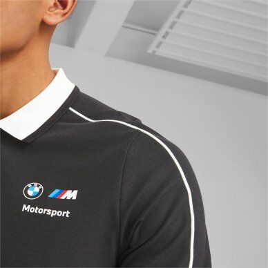 Juoda BMW MOTORSPORT PUMA polo marškinėliai vyrams 6