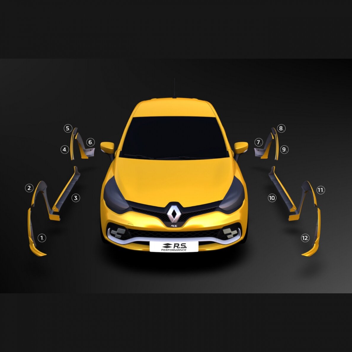R.S. PERFORMANCE Kėbulo komplekto komponentai CLIO IV R.S. 1 R.S. PERFORMANCE Kėbulo komplekto komponentai CLIO IV R.S. 1
