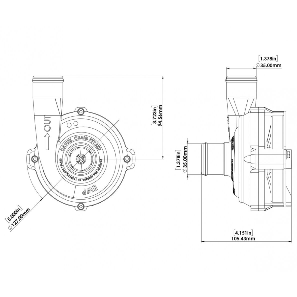 DAVIES CRAIG EWP80 Aliuminio elektrinis vandens siurblys 1