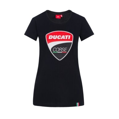 DUCATI marškinėliai su dideliu juodu logotipu moterims
