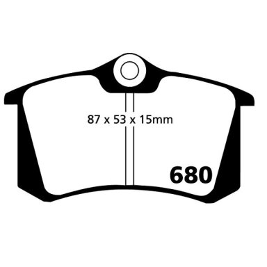 EBC BRAKES YELLOWSTUFF stabdžių trinkelės, skirtos AUDI A3 TT, CITROEN C2, DS3, PEUGEOT 207, 208, SEAT Ibiza ir VOLKSWAGEN Golf II EBC BRAKES YELLOWSTUFF stabdžių trinkelės, skirtos AUDI A3 TT, CITROEN C2, DS3, PEUGEOT 207, 208, SEAT Ibiza ir VOLKSWAGEN Golf II