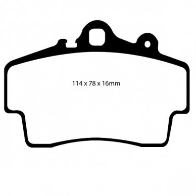 EBC BRAKES YELLOWSTUFF stabdžių trinkelės PORSCHE Boxster arba Cayman priekiniams ratams 1 EBC BRAKES YELLOWSTUFF stabdžių trinkelės PORSCHE Boxster arba Cayman priekiniams ratams 1