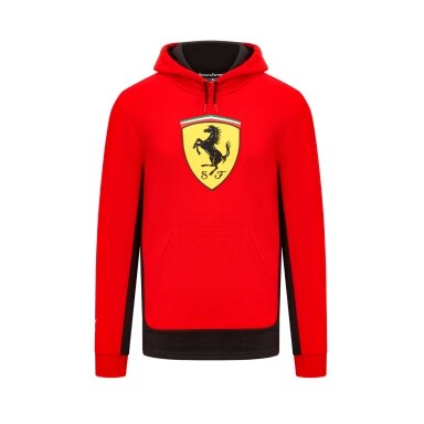 FERRARI didelis raudonas logotipas ant vyriško džemperio su gobtuvu