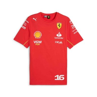 FERRARI F1 Charles Leclerc raudona marškinėliai vyrams FER24_TSH_LEC