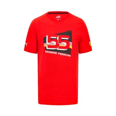 FERrari F1 Puma vairuotojo Carlos Sainz raudona marškinėliai vyrams