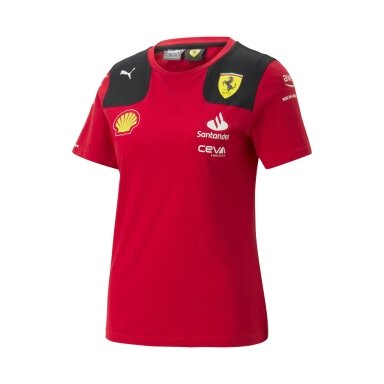 Raudona FERRARI F1 PUMA komandos marškinėliai moterims