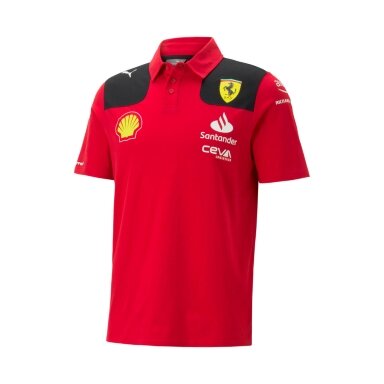 FERRARI F1 Puma Team raudoni polo marškinėliai vyrams