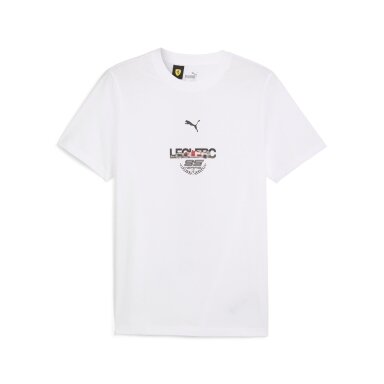 FERRARI F1 vairuotojas Charlesas Leclerc balti marškinėliai vyrams FER24_TSH_DRB