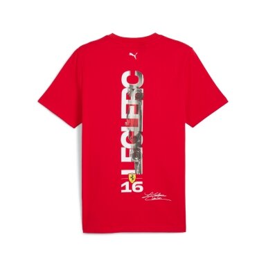 FERRARI F1 vairuotojo Charles Leclerc raudona marškinėliai vyrams FER24_TSH_DRR