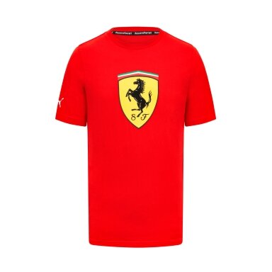 FERRARI logotipas Dideli raudoni marškinėliai vyrams