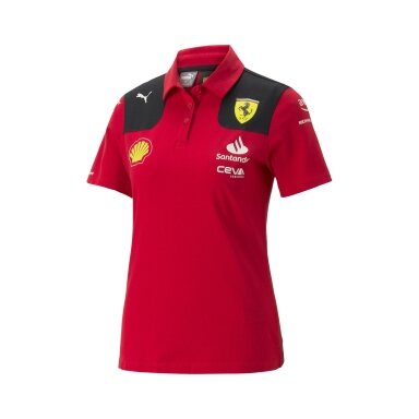 Raudona FERRARI PUMA Team polo marškinėliai moterims