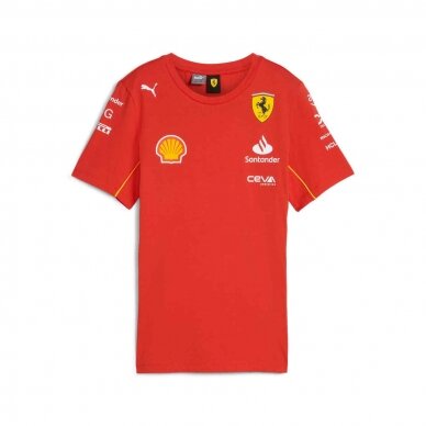 FERRARI F1 komandos raudona marškinėliai moterims FER24_TSF_TEA FERRARI F1 komandos raudona marškinėliai moterims FER24_TSF_TEA