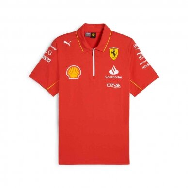 FERRARI F1 Team raudona polo marškinėliai vyrams FER24_PLH_TEA