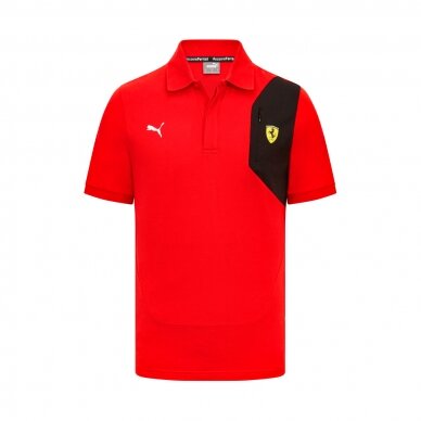 FERRARI Puma Classic raudoni polo marškinėliai vyrams