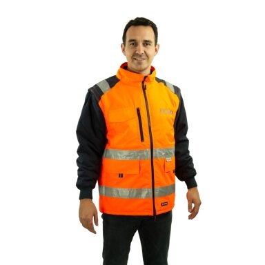 FFSA saugos striukė su oranžiniu logotipu vyrams