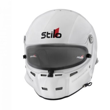FIA viso veido šalmas STILO ST5F kompozitinis baltas juodas interjeras SNELL SA2020