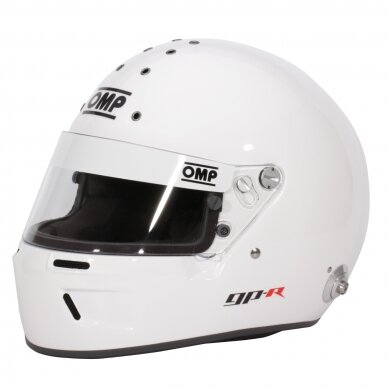 FIA OMP GP-R 2022 baltas uždaras šalmas