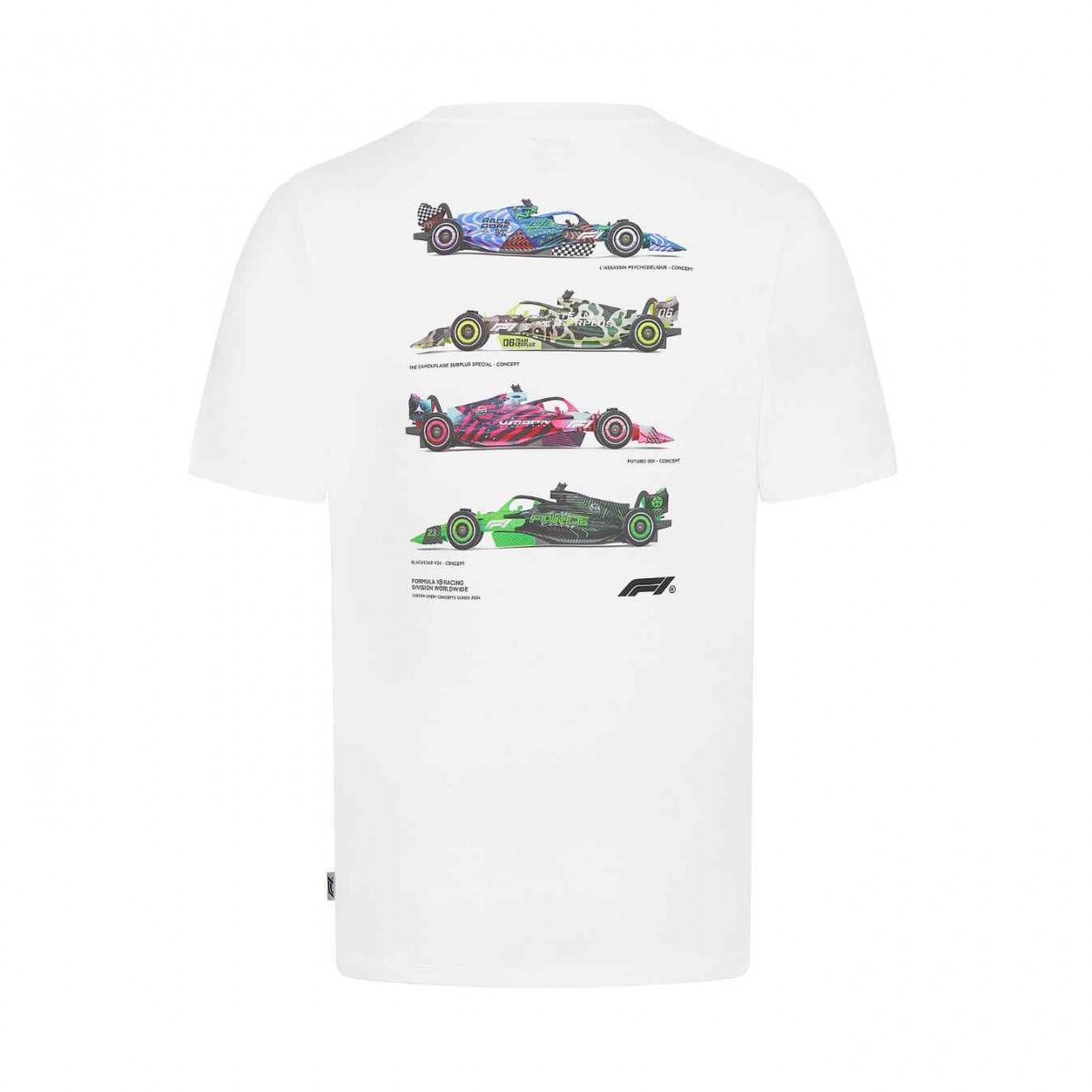 FORMULA 1 Grafinis baltas marškinėlis vyrams FO124_TSH_GRA 1 FORMULA 1 Grafinis baltas marškinėlis vyrams FO124_TSH_GRA 1