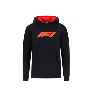 FORMULA 1 Juoda logotipu puošta džemperis su gobtuvu vaikams