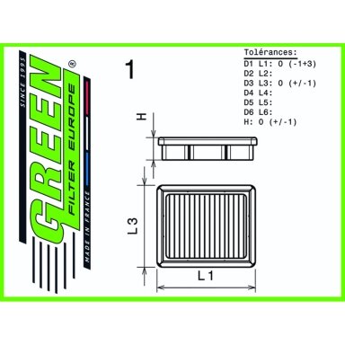 GREEN FILTER pakaitinis filtras Peugeot Citroen Suzuki 1.4 HDI 1.6 HDI