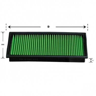 GREEN FILTER varžybų filtras PEUGEOT 206 RC Group A 2 sluoksniai 1 GREEN FILTER varžybų filtras PEUGEOT 206 RC Group A 2 sluoksniai 1