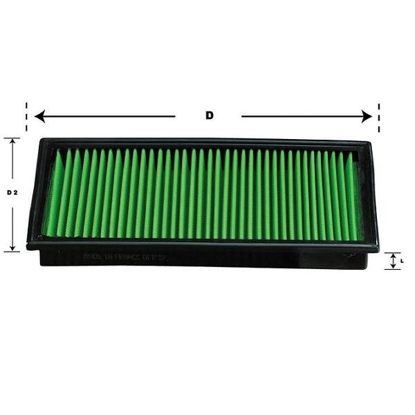 GREEN FILTER varžybų filtras CITROEN Saxo Cup arba PEUGEOT 206 Cup 2 sluoksniai 1